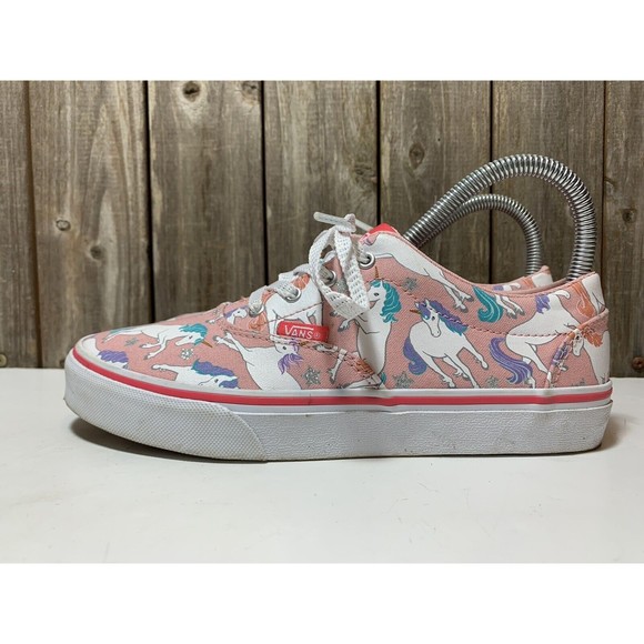 VANS OFF THE WALL Girls Pink UNICORN SPARKLE Shoe Size 5 - Picture 4 of 9